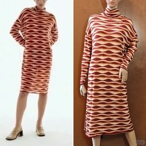 NWT ZARA brick PRINTED KNIT TUNIC DRESS SPECIAL EDITION